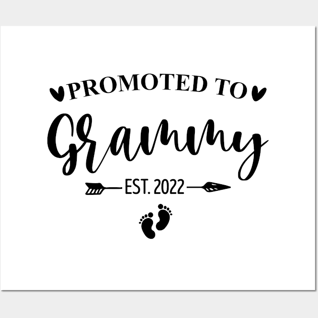 Promoted To Grammy Est 2022 Pregnancy Announcement Wall Art by JustBeFantastic